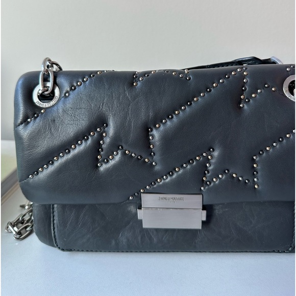 NWT Zadig and Voltaire Ziggy Mat Clous Leather bag - Great Conditiom - Picture 2 of 4